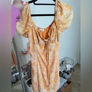 Orange printed dress!